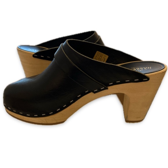 Swedish Hasbeens slip in classic clogs, super-high  black, size 37 - Picture 14 of 16